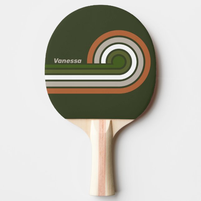 Raquete De Ping Pong Misty Grove Curl Listras com Nome (Frente)