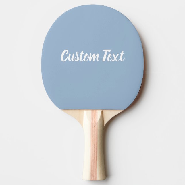 Raquete De Ping Pong Modelo de Texto Simples Azul e Script Branco (Frente)