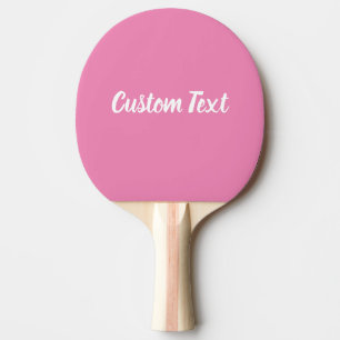 Raquete De Ping Pong Modelo de Texto Simples de Script Rosa e Branco