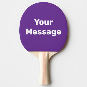 Raquete De Ping Pong Modelo de texto simples roxo e branco