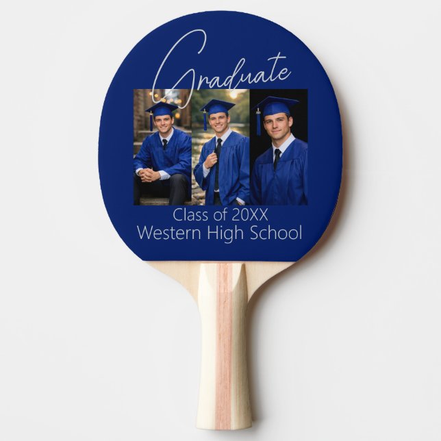 Raquete De Ping Pong Modern Graduation Party Photo Display (Frente)