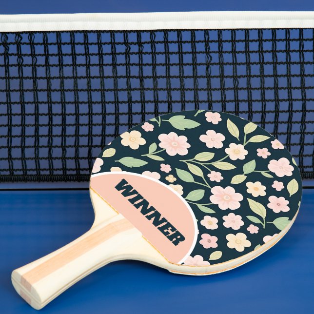 Raquete De Ping Pong Modern Pink Wildflowers Pattern (Insitu)