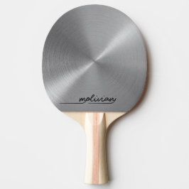 Raquete De Ping Pong Modern Script Silver Personalizado