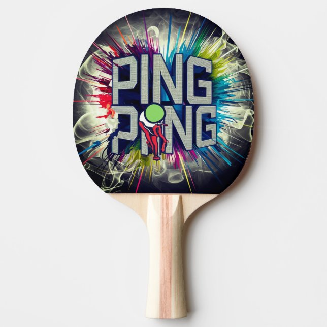 Raquete De Ping Pong moderna tendência de Abstrato colorida (Frente)