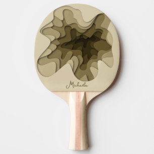Raquete De Ping Pong Moderno Marrom Sépia Abstrato Personalizado