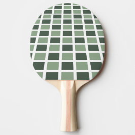Raquete De Ping Pong Moderno padrão xadrez em verde sálvia e oliva