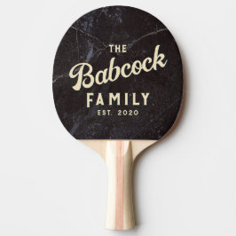 Raquete De Ping Pong Modest Dark Stone Retro Family Name & Year
