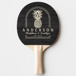 Raquete De Ping Pong Modest Dark Wood Pineapple Wedding Arch & Name