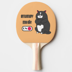 Raquete De Ping Pong Modo rabugento em gato gordo engraçado