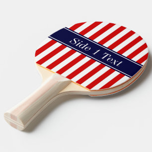 Raquete De Ping Pong Monograma branco vermelho do nome dos azuis
