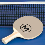 Raquete De Ping Pong Monograma Clássico Mínimo de bege Preto<br><div class="desc">Design minimamente moderno apresenta um emblema de monograma preto e bege sobre um fundo neutro para uma aparência simples e limpa de na moda.</div>