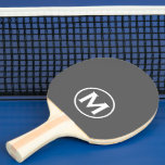 Raquete De Ping Pong Monograma Clássico Mínimo de Cinzas<br><div class="desc">Design minimamente moderno apresenta uma cinza e um emblema monográfico branco sobre uma cinza comum para uma aparência simples e simples de na moda.</div>