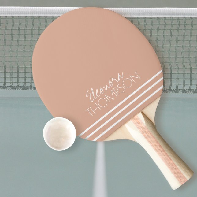Raquete De Ping Pong Monograma com na moda feminina empoeirada com Rosa (Criador carregado)
