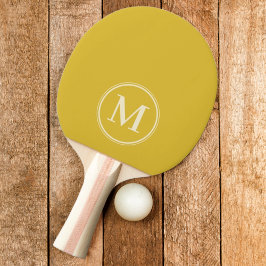 Raquete De Ping Pong Monograma Cor Limão Queimado Sólido