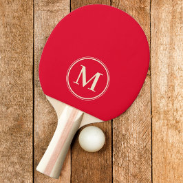 Raquete De Ping Pong Monograma Cor Rosa Escolha Cerejeira Sólida
