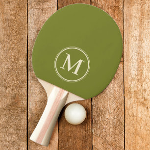 Raquete De Ping Pong Monograma Cor Verde Salgueiro Sólido