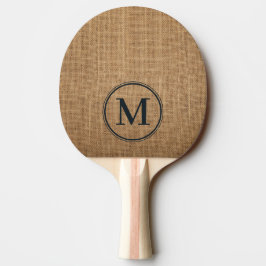 Raquete De Ping Pong Monograma de aniagem marrom