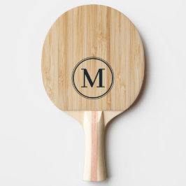 Raquete De Ping Pong Monograma de Bambu Branco