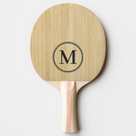 Raquete De Ping Pong Monograma de Bambu Claro