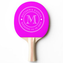 Monograma de Casamento Rosa Retro Elétrico