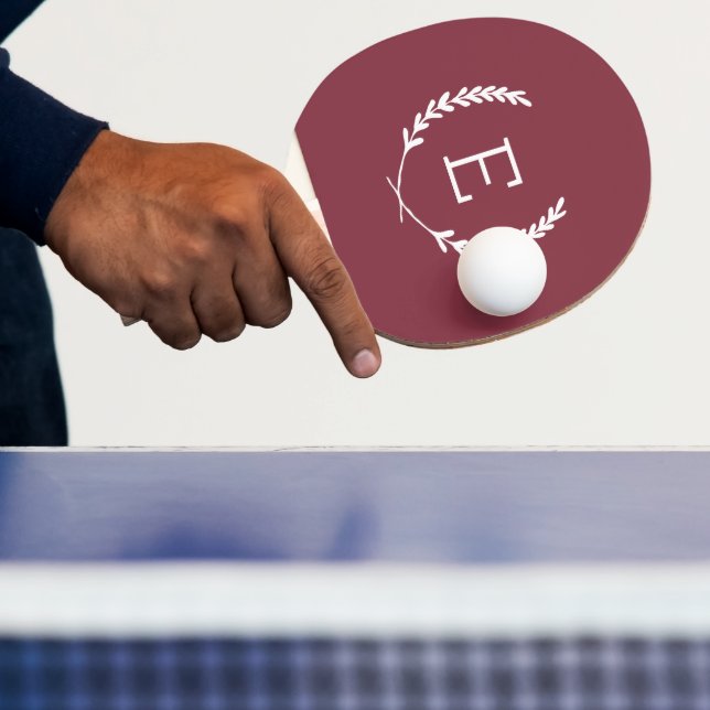 Raquete De Ping Pong Monograma de Crista de Louro (Insitu)