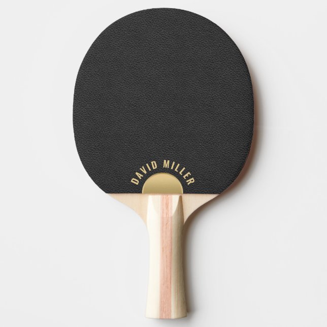 Raquete De Ping Pong Monograma de Destaque Dourado Mínimo de Textura Pr (Frente)