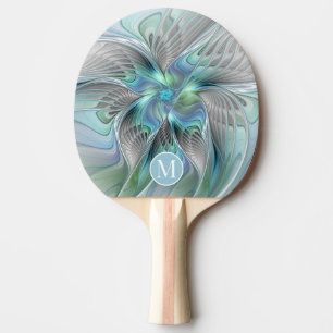 Raquete De Ping Pong Monograma de fantasia de fantasia de borboleta ver