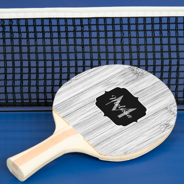 Raquete De Ping Pong Monograma de impressão de madeira de bambu de cinz (Insitu)
