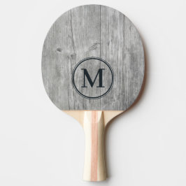 Raquete De Ping Pong Monograma de Madeira Cinza