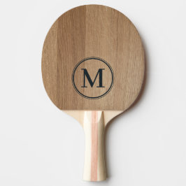 Raquete De Ping Pong Monograma de Madeira de Bétula Clara