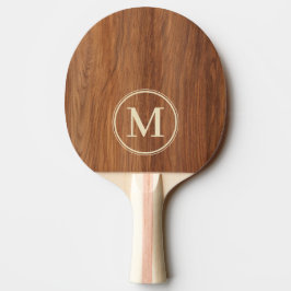 Raquete De Ping Pong Monograma de Madeira de Carvalho Vermelho