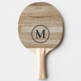 Raquete De Ping Pong Monograma de Madeira de Cinza Clara