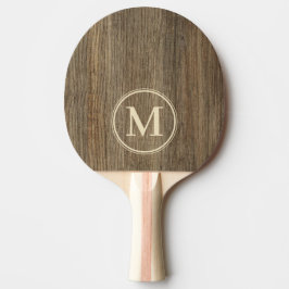 Raquete De Ping Pong Monograma de Madeira de Hickory