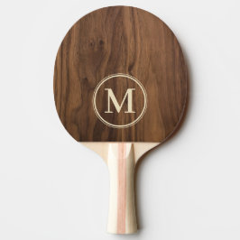Raquete De Ping Pong Monograma de Madeira de Nozueira