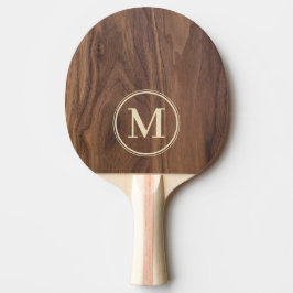 Raquete De Ping Pong Monograma de Madeira de Nozueira