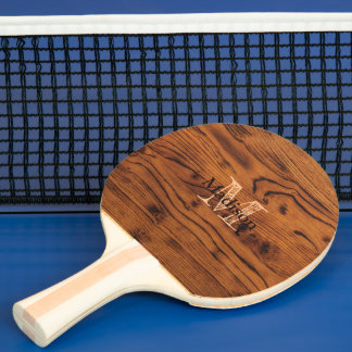 Raquete De Ping Pong Monograma de madeira russa queimada em vinagre