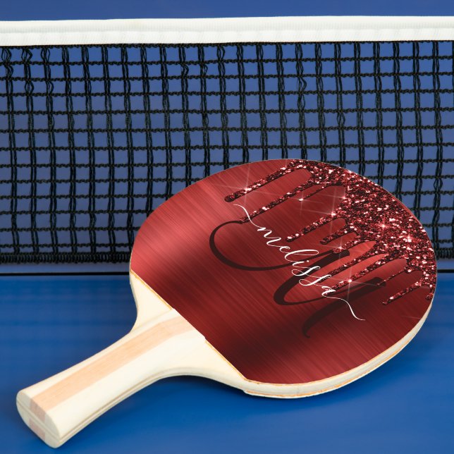 Raquete De Ping Pong Monograma de Metal de Pincel com Dissipação Vermel (Insitu)