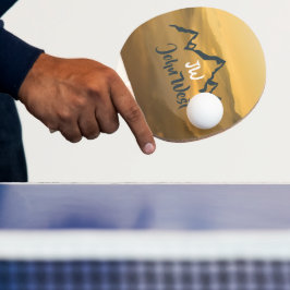 Raquete De Ping Pong monograma de montanhas personalizável do nascer do