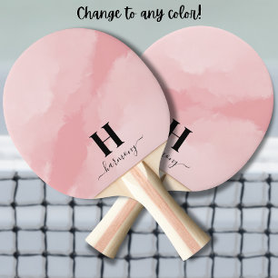 Raquete De Ping Pong Monograma de Nome Feminino Rosa Cor de Rosto