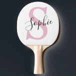Raquete De Ping Pong Monograma de Nome Personalizado Moderno - Rosa<br><div class="desc">Monograma de Nome Personalizado Moderno - Rosa</div>