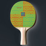 Raquete De Ping Pong Monograma de Padrão Geométrico Verde Moderno Magne<br><div class="desc">Você será um vencedor com este remo especial — padrão geométrico único — verde limão,  brilhante Magenta 2023 do ano e com um monograma e nome próprio. Qualquer pergunta sobre design,  envie um e-mail para charmdesignstudio@rcn.com e ficaremos felizes em ajudar.</div>