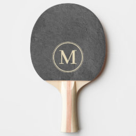 Raquete De Ping Pong Monograma de Pedra Ardósia Escura