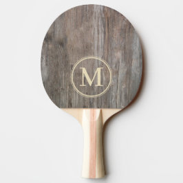 Raquete De Ping Pong Monograma de Tábuas Gastas