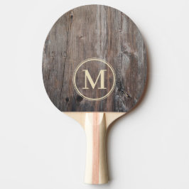 Raquete De Ping Pong Monograma de Tábuas Gastas
