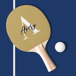 Raquete De Ping Pong Monograma de Tendência com Sobreposição de Nome de