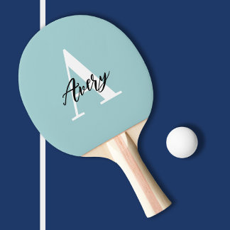 Raquete De Ping Pong Monograma de Tendência com Sobreposição de Nome de