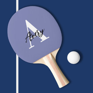 Raquete De Ping Pong Monograma de Tendência com Sobreposição de Nome de