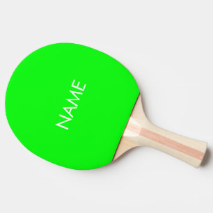 Raquete De Ping Pong Monograma de texto de nome personalizado neon verd