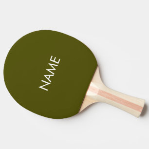 Raquete De Ping Pong Monograma de texto do nome personalizado verde-aze