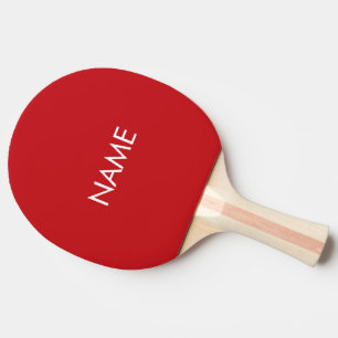 Raquete De Ping Pong Monograma de texto personalizado de nome branco ve